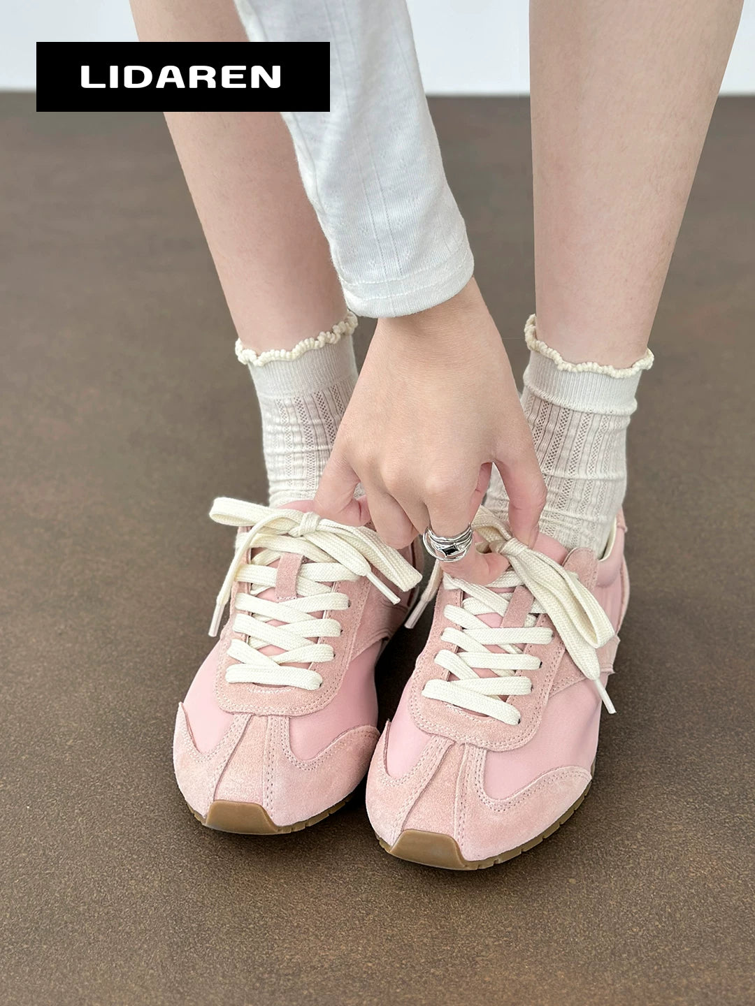 Lidaren Produced Suede Lace-Up Retro Training Sneaker