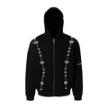 YADcrew Star Track String Pearl Cardigan Hooded Sweater