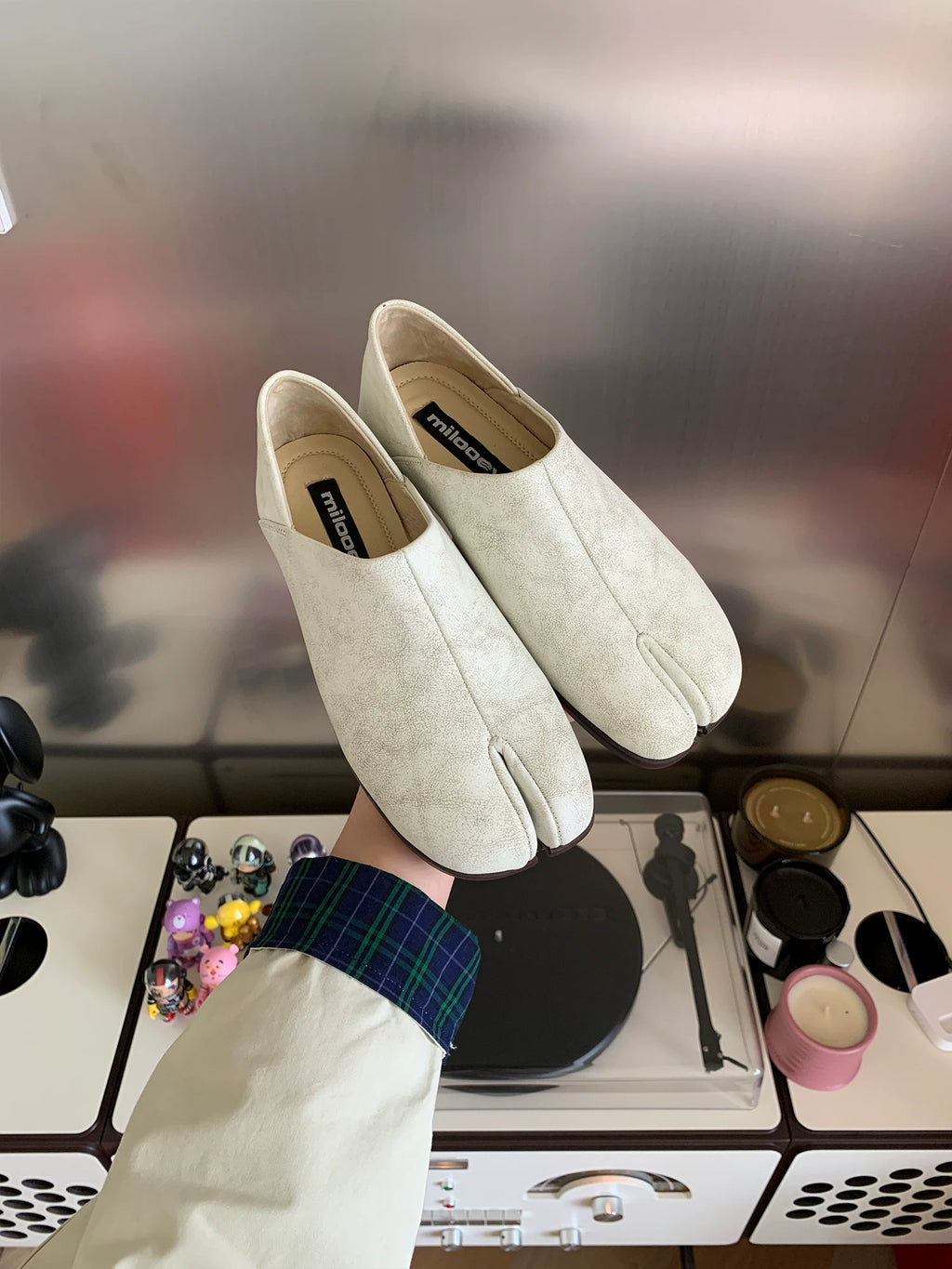MILOOEY Leather Split-Toe Slip-On Mule