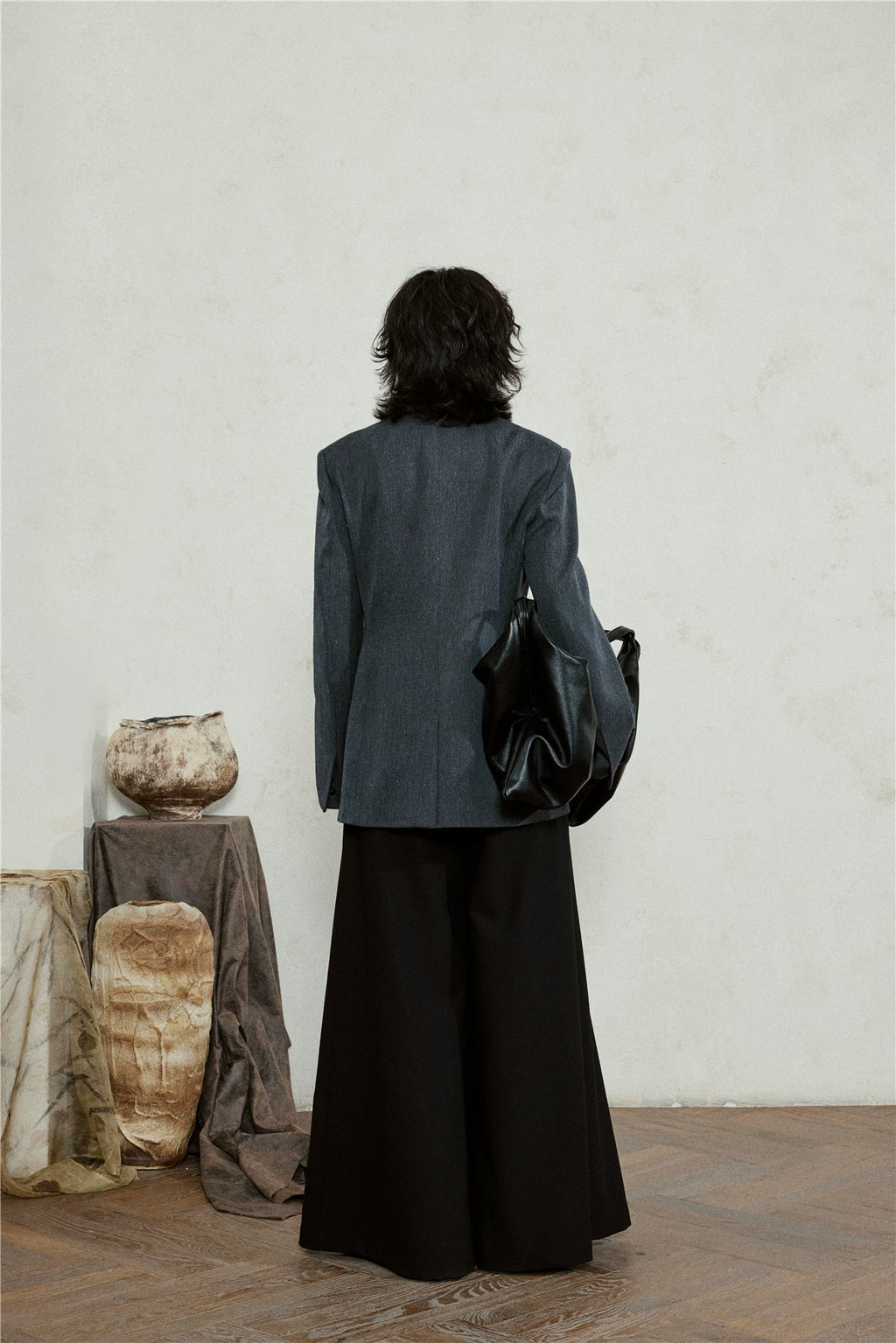 SUNYVONNE Minimalist Vintage Double-breasted Blazer Jacket