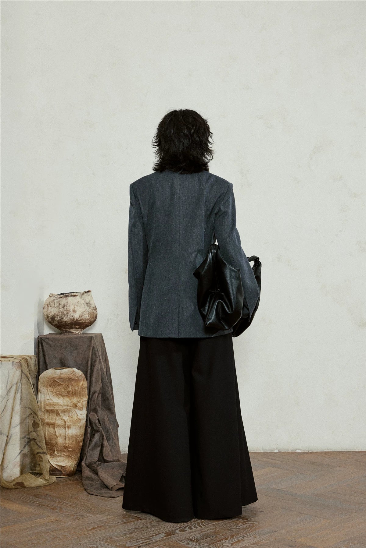 SUNYVONNE Minimalist Vintage Double-breasted Blazer Jacket