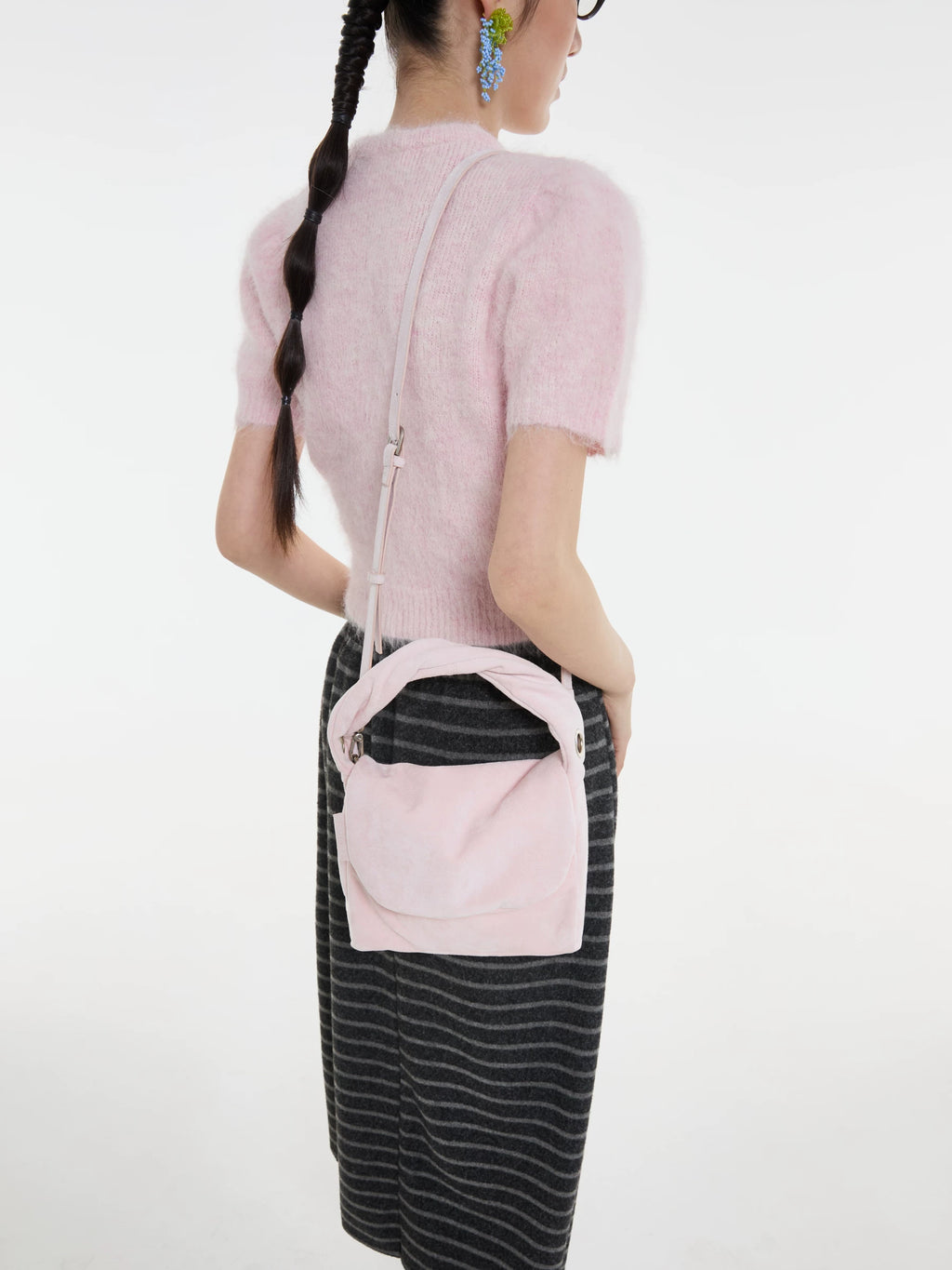 DirtySix Soft Fufu Suede Padded Small Square Bag