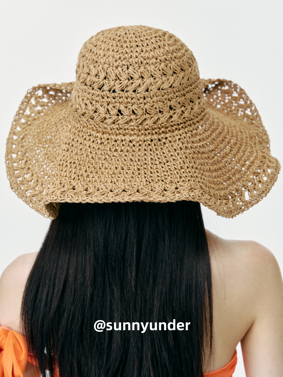 Sunnyunder Rollable Large Brim Breathable Straw Hat