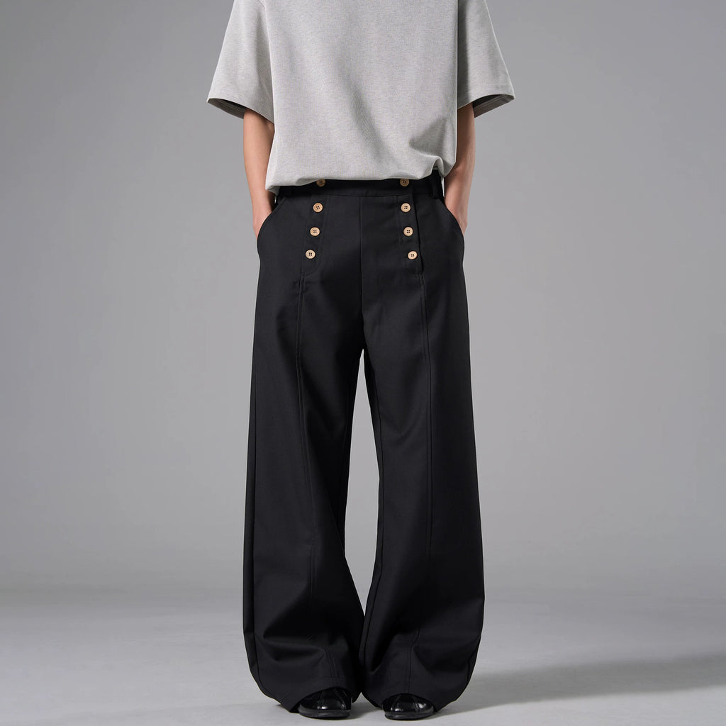 TRUQUEST Vintage Double-breasted Casual Pants