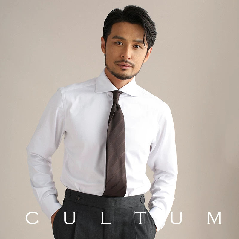 CULTUM Windsor Collar Slim Fit Long-Sleeve Dress Shirt