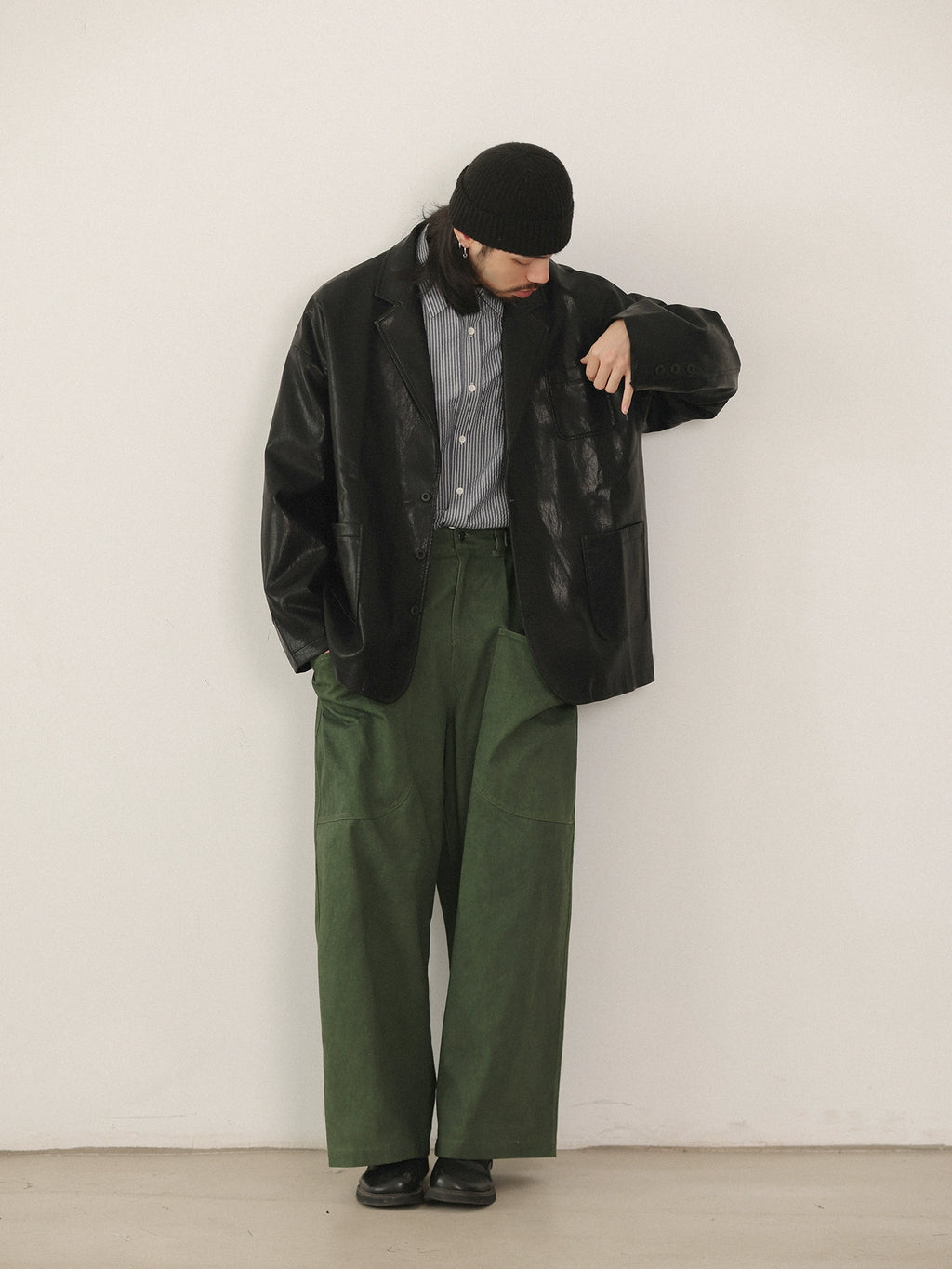 NOEARS Retro Ruffian Handsome Loose Leather Jacket
