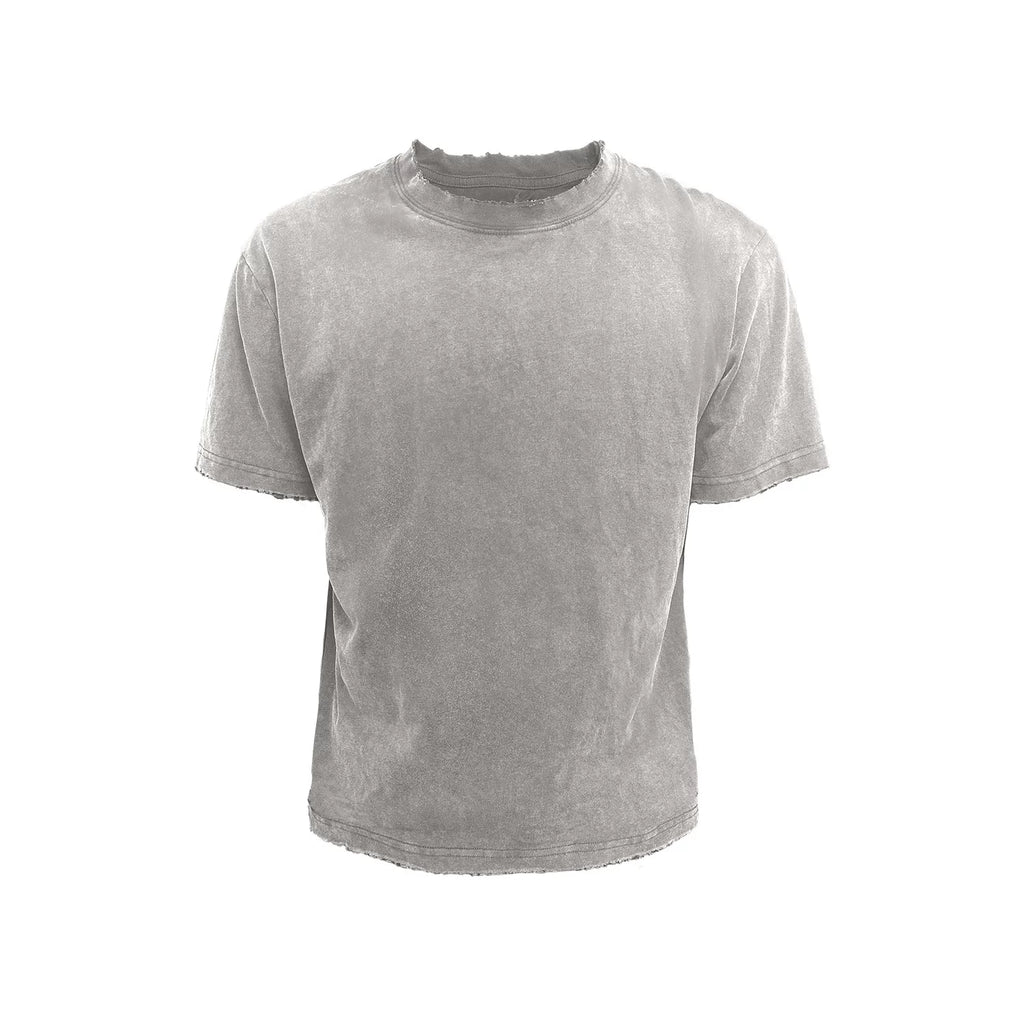 WANNA LAB Washed Distressed Slim-Fit Cotton Tee