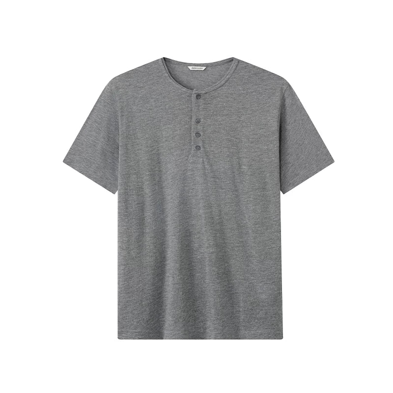 LIMPIDOCULUS Tencel Linen Blend Breathable Drop-Shoulder Tee