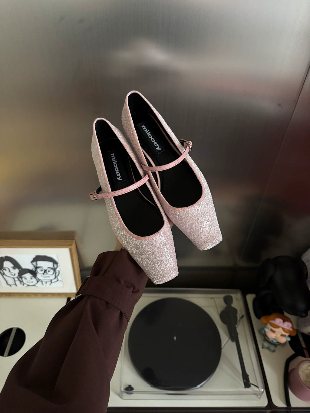 MILOOEY Leather Square-Toe Mary Jane
