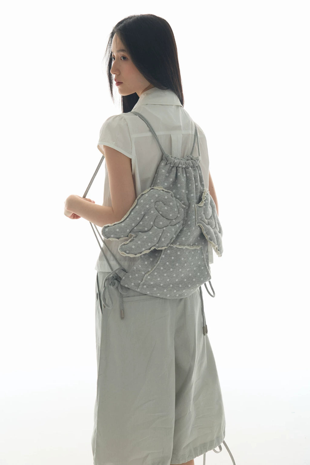 Yawhat Polka Dot Three-dimensional Wings Burr Backpack