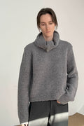 COLN Scarf Two-piece Short Sweater