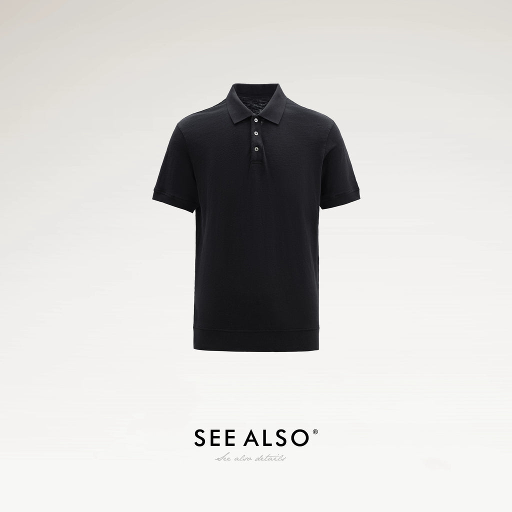 SEE ALSO Vintage Bamboo-Texture Breathable Cotton Polo Shirt