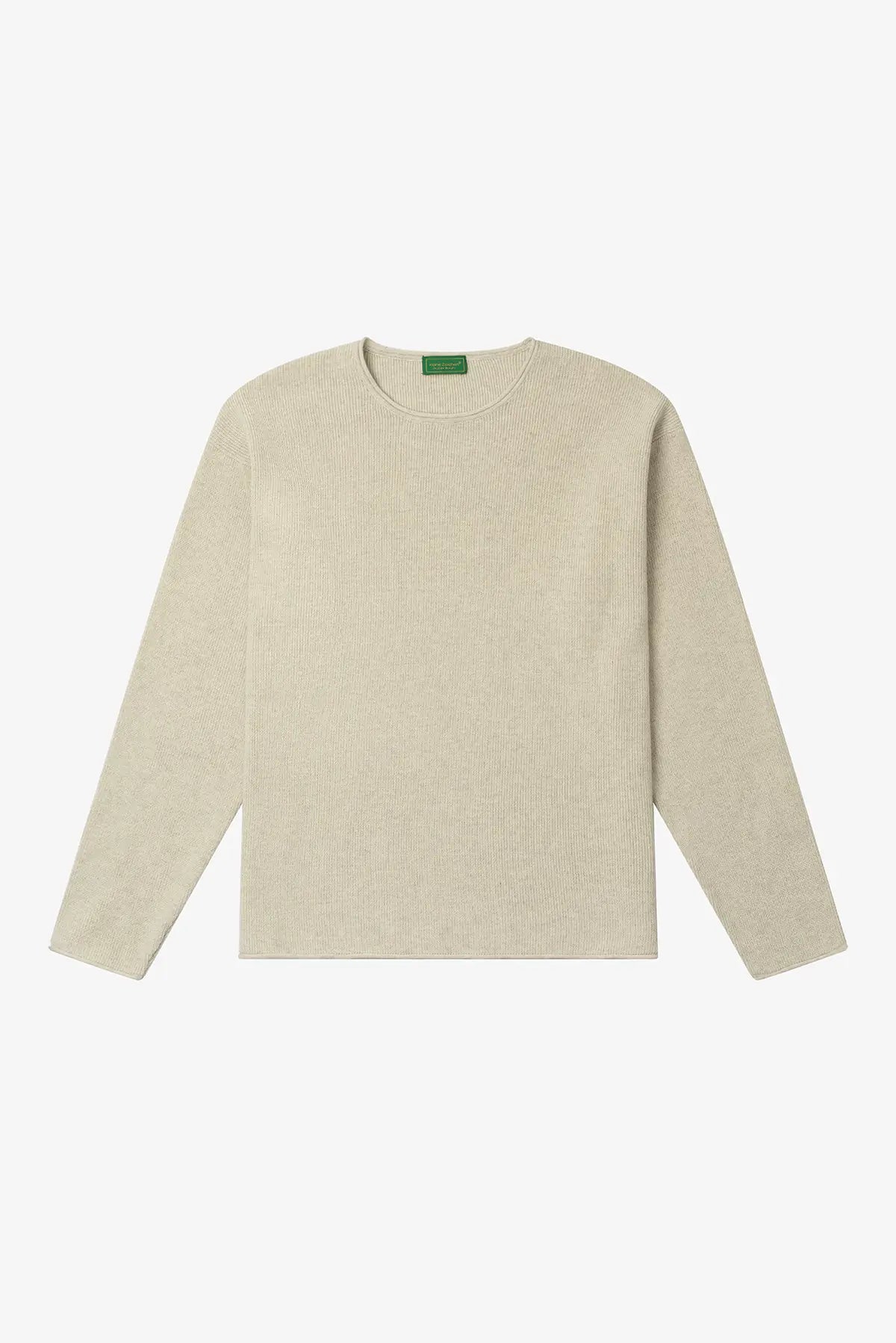 NO LOGO -Gauge Cotton Rolled-Edge Relaxed Knit Sweater