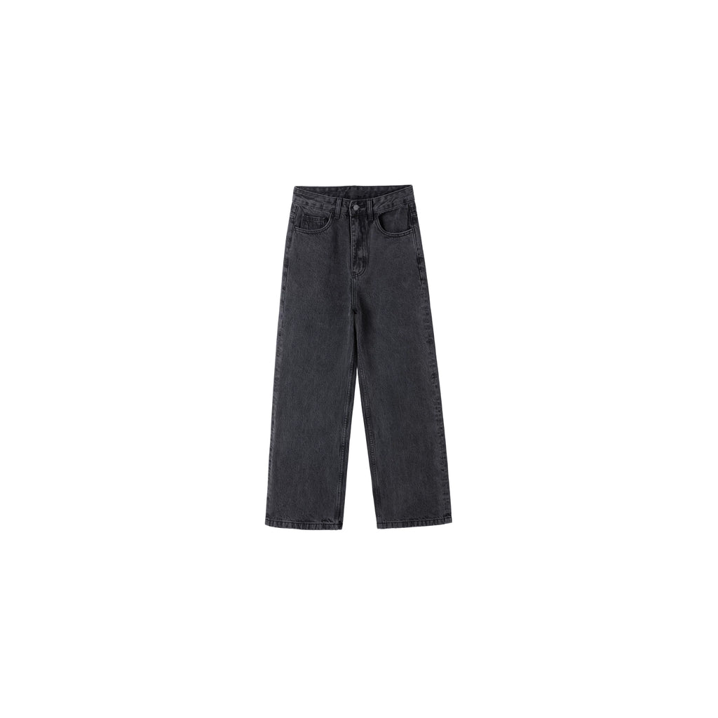PLUS NO LOGO Washed High-Waist Loose Straight-Leg Jeans