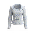 RRFIGHT Blue Floral Embroidered Two-Piece Set