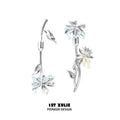 1ST XULIE Daisy Cubic Zirconia Gold-Plated Earrings