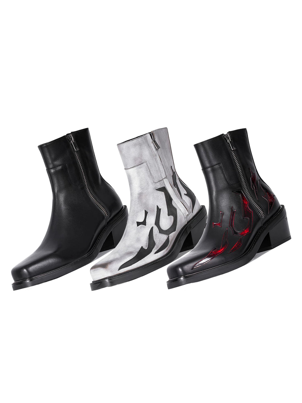 TERRAINCOGNITA Leather Square-Toe Platform Chelsea Boot