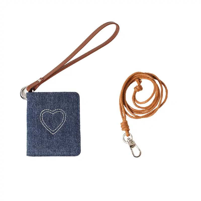 Momogigi Blue Washed Denim Zip Coin Purse