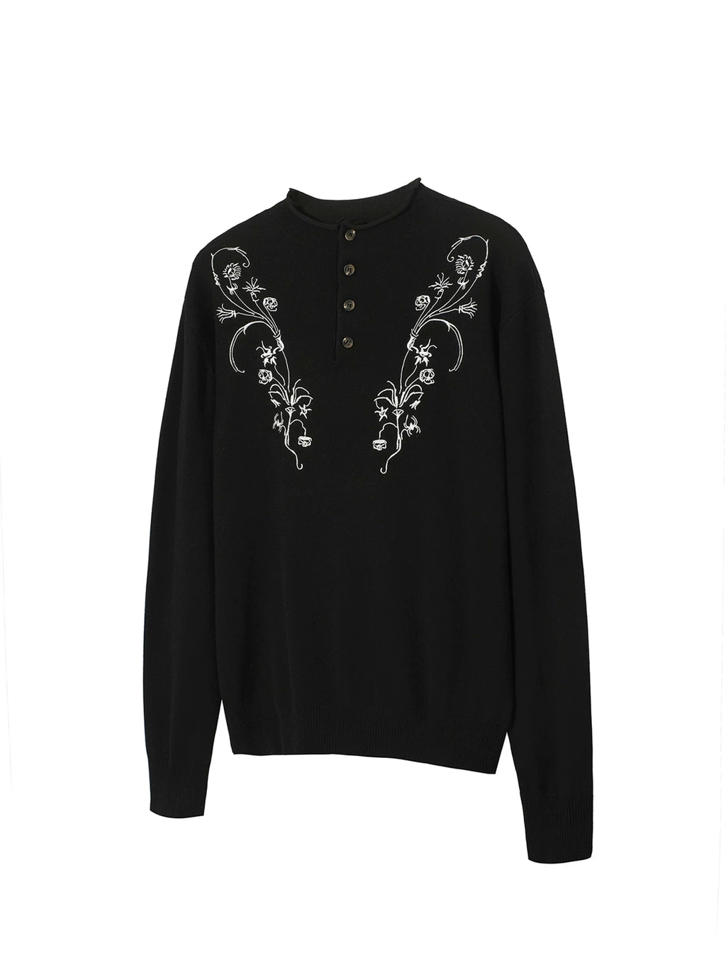 TZ Versatile Flower Embroidery Knitted Tee