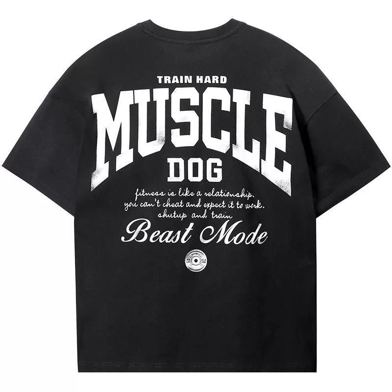 Muscledog Merican Printed Loose Casual Fitness Clothing