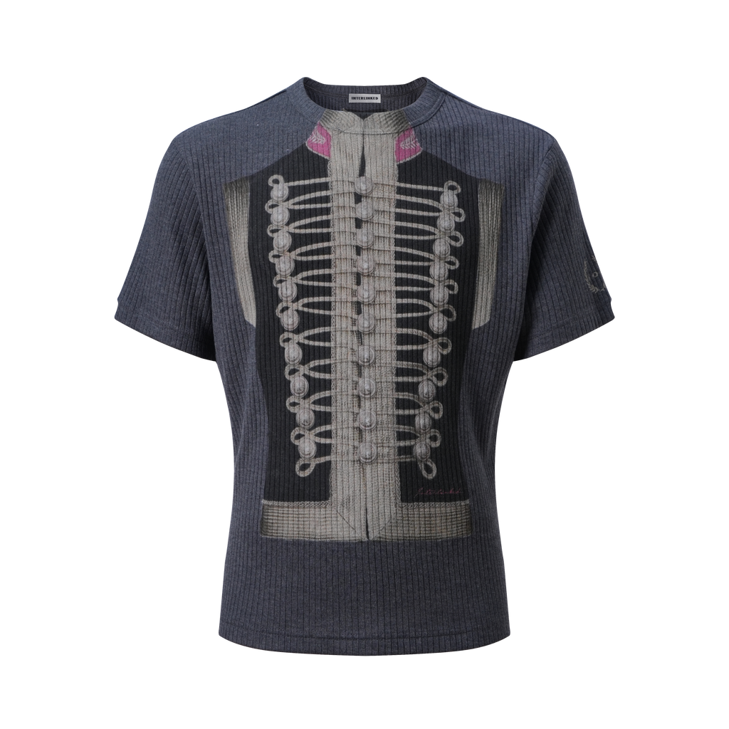 INTERLINKED Napoleon Print Cool-Touch Slim-Fit Cropped Tee