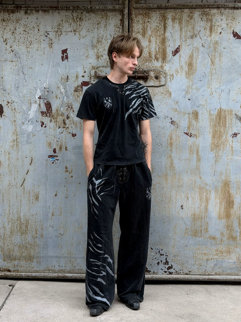 Esaias Iron Rider 400g Washed Straight-Leg Sweatpants