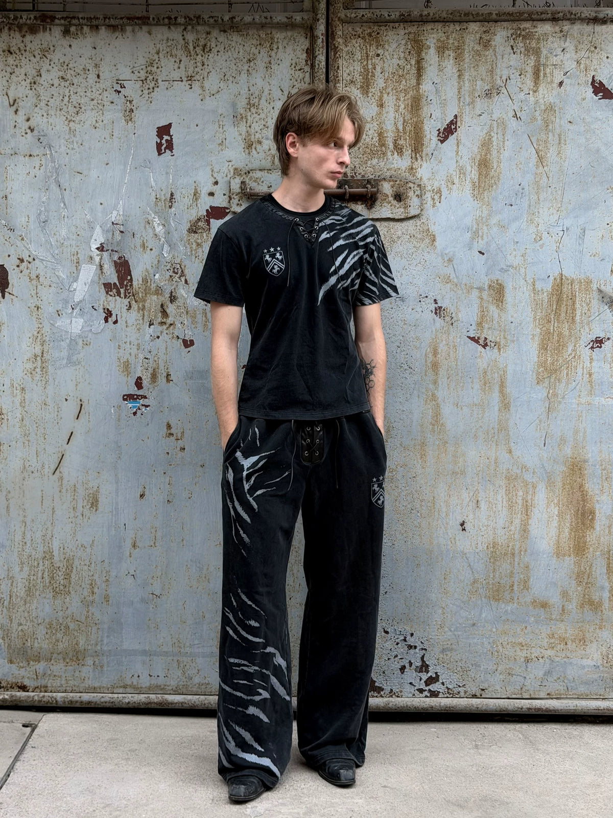 Esaias Iron Rider 400g Washed Straight-Leg Sweatpants