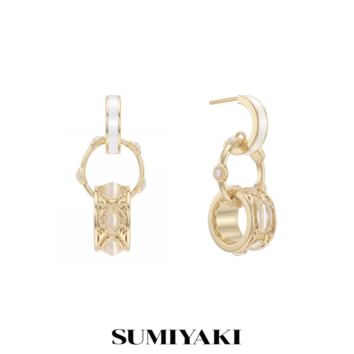 SUMIYAKI Mother-of-Pearl Layered Drop Earrings