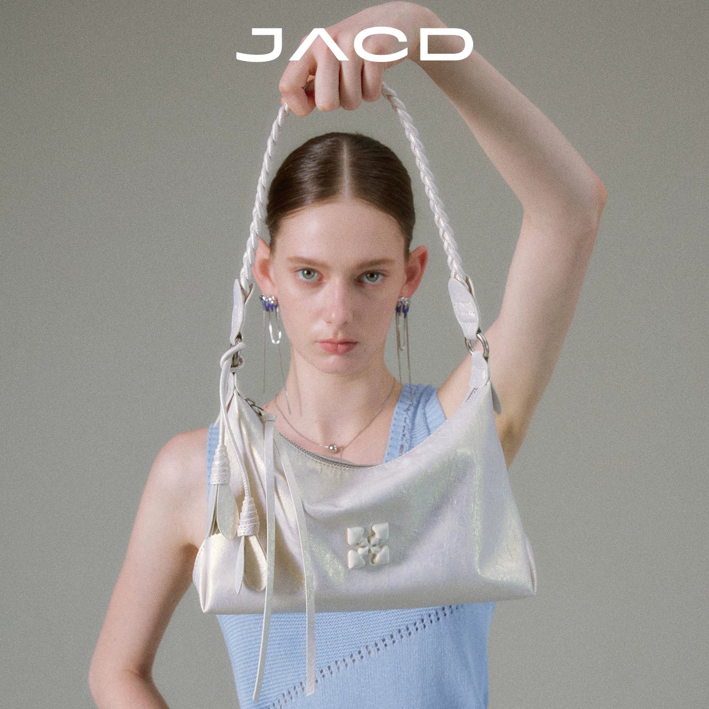 JACD Soft Pink Faux Leather Zip-Top Underarm Bag