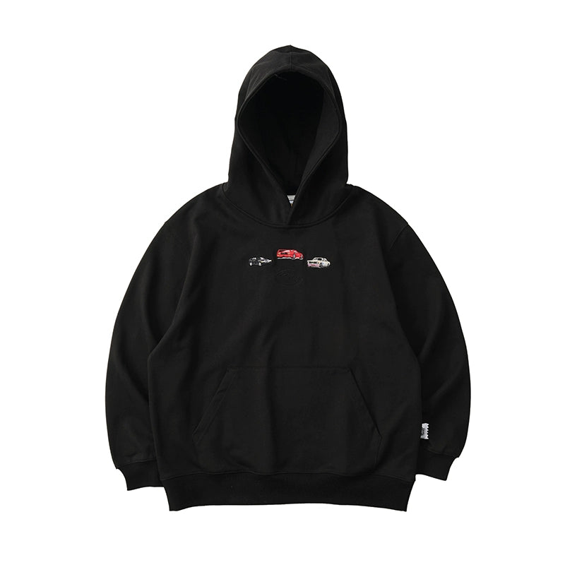 Battles Vintage Car Embroidered Hooded Sweater