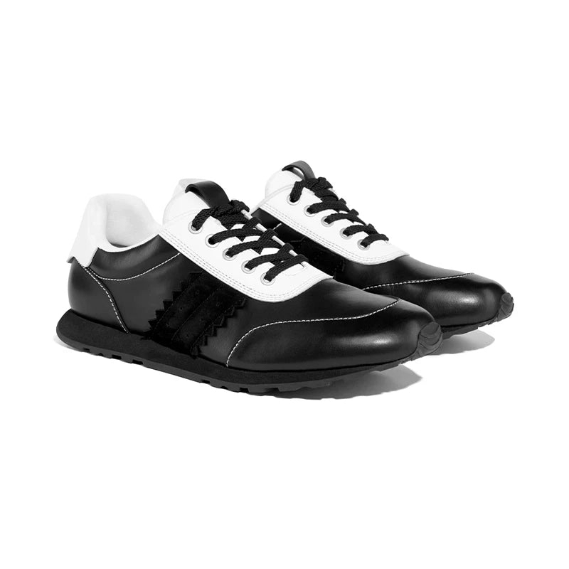 Kami anger Leather Lace-Up Low-Top Sneaker