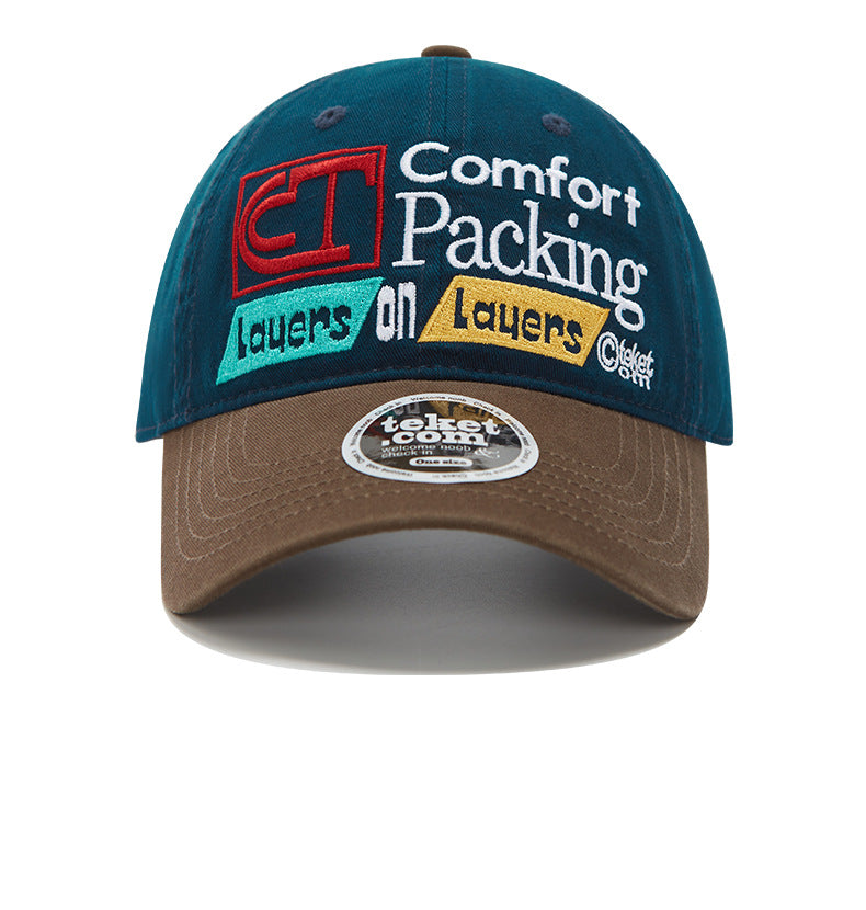 WASC Embroidered Color Block Cotton Baseball Cap