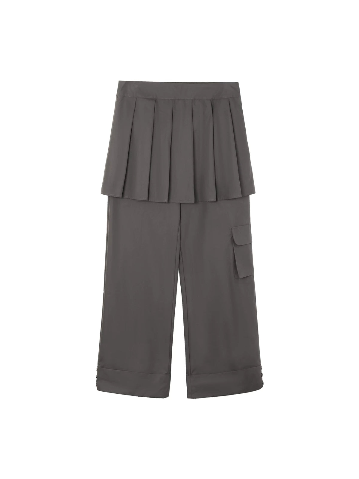 Two days off lab High-Waist Breathable Wide-Leg Skirt Overlay Pants
