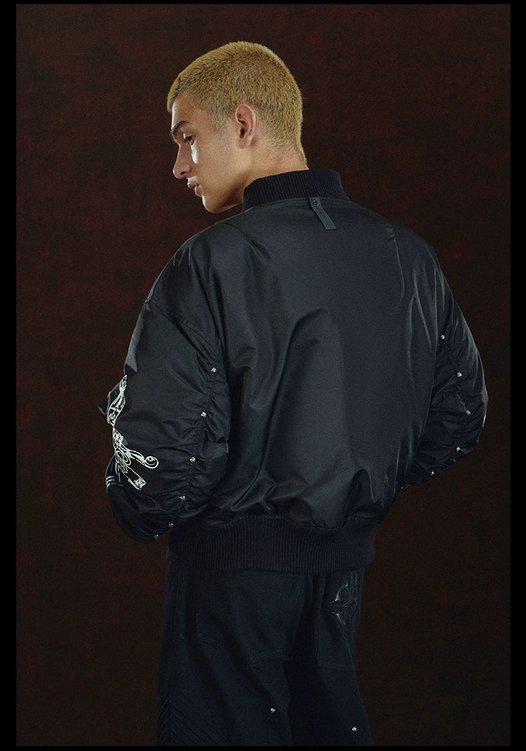 DICETINY Yuan Tu's Sword Printed Loose Stand-up Collar Short Jacket