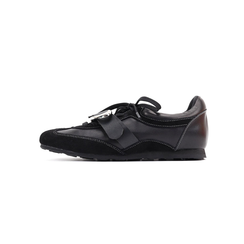 ASTHER Leather Lace-Up German Trainer Sneaker