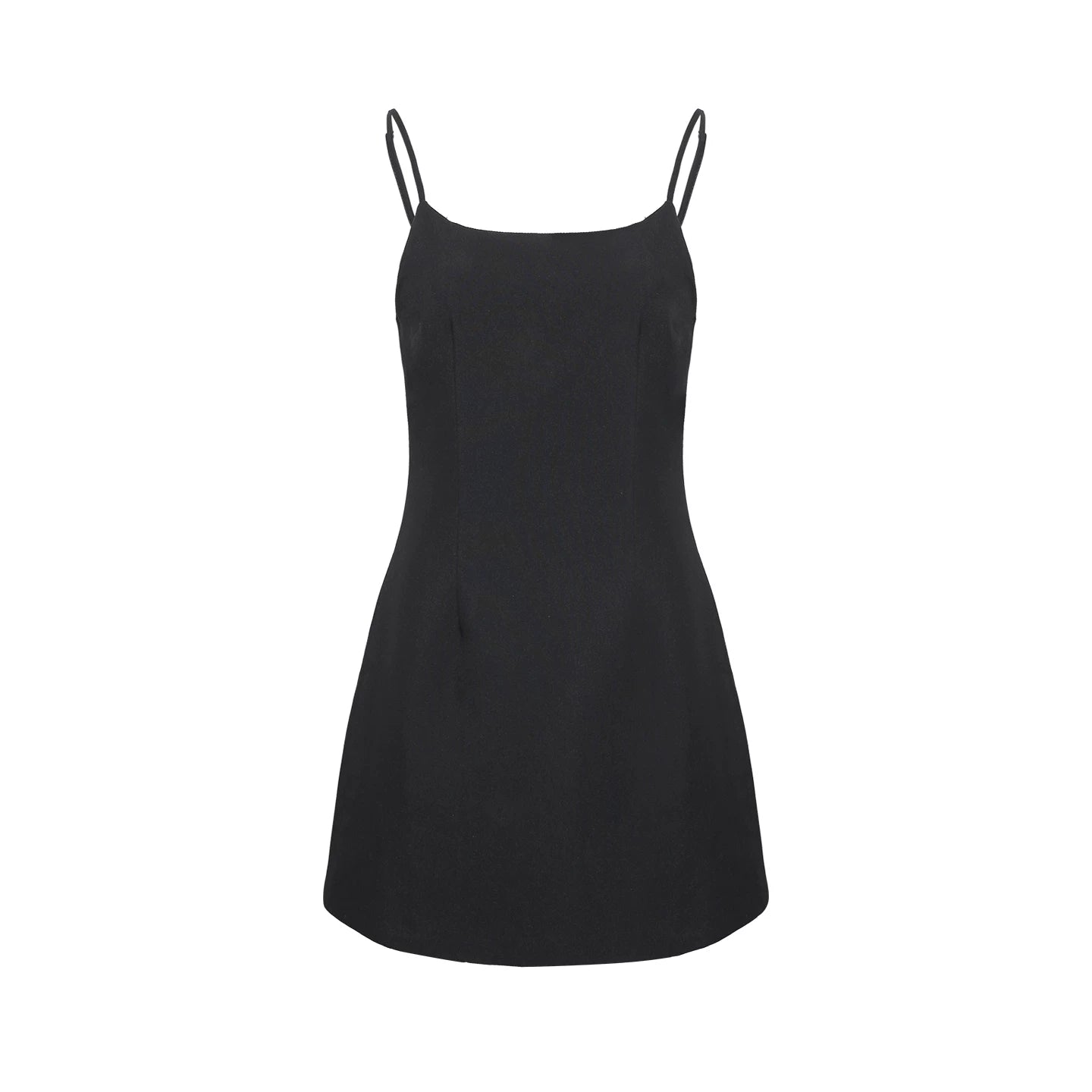 Wildberry Black Strap High-Waist A-Line Dress