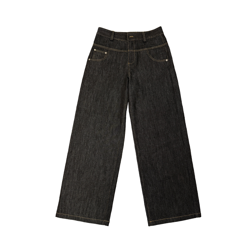 JCAESAR WOMEN Straight-Leg 12oz Raw Denim Jeans