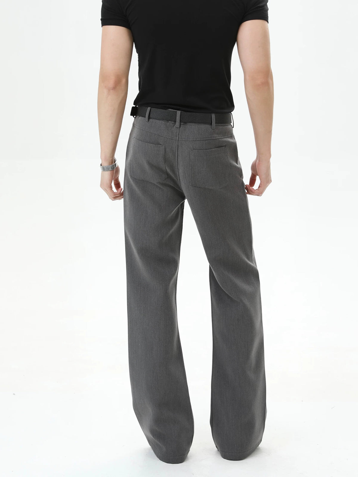 Turn Tide Drape-Fit Flared Straight-Leg Trousers for Men - Slimming