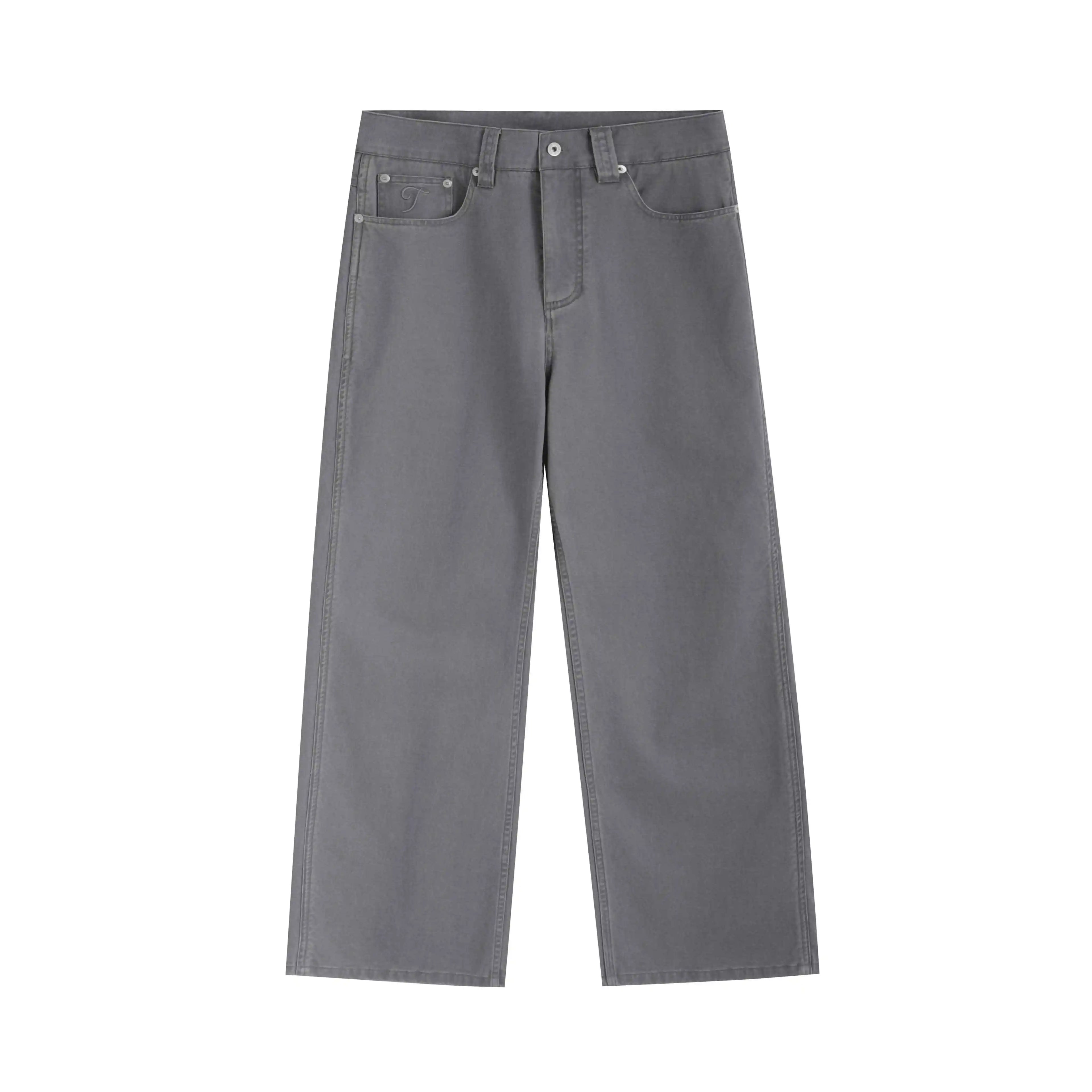 TumBlerine Washed Old, Straight Neutral Pendant Casual Pants