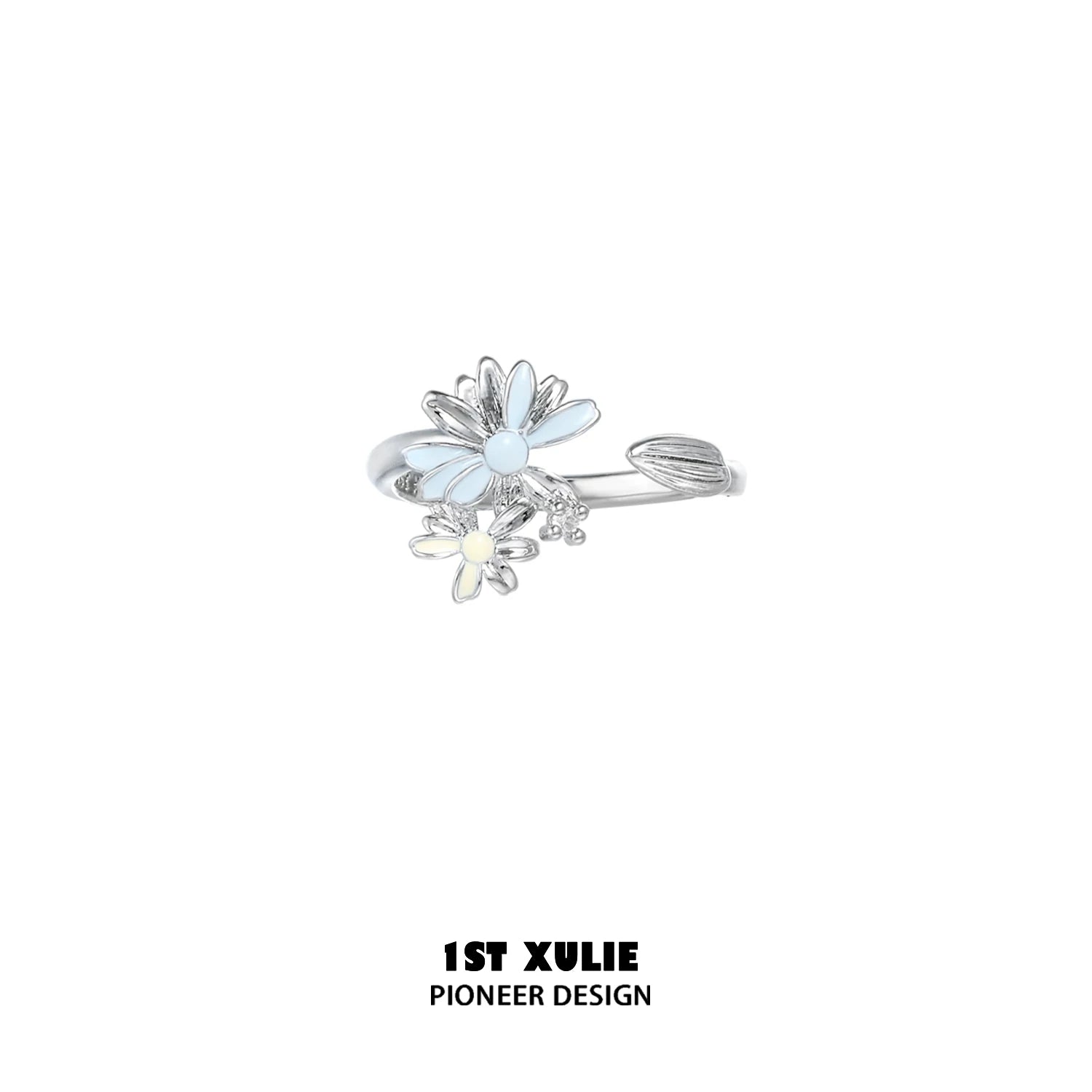 1ST XULIE Sterling Silver Daisy Open Ring