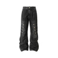 YADcrew Washed Wide-Leg Mid-Rise Work Jeans