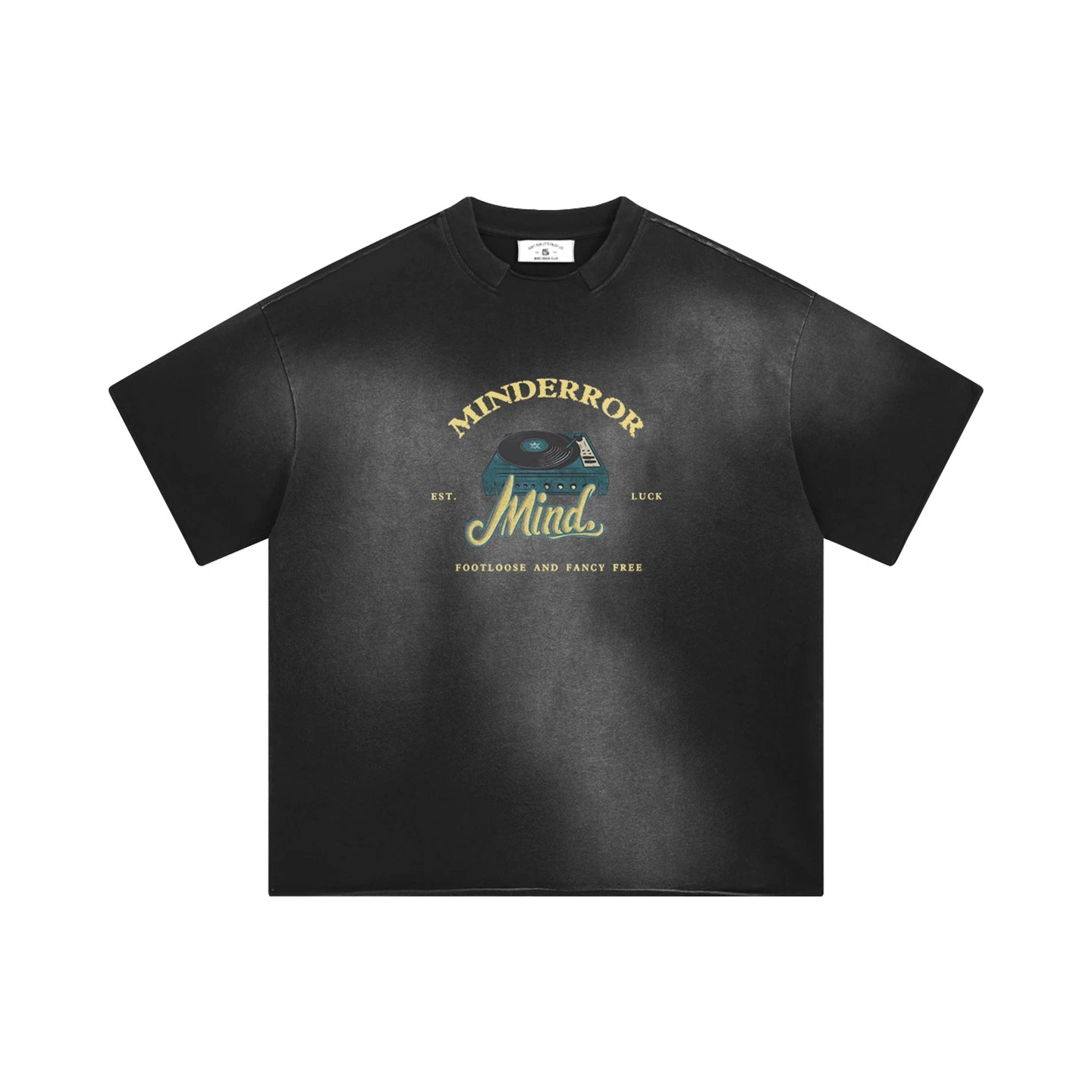 MindError Retro Record Player Print Tie-dye Tee