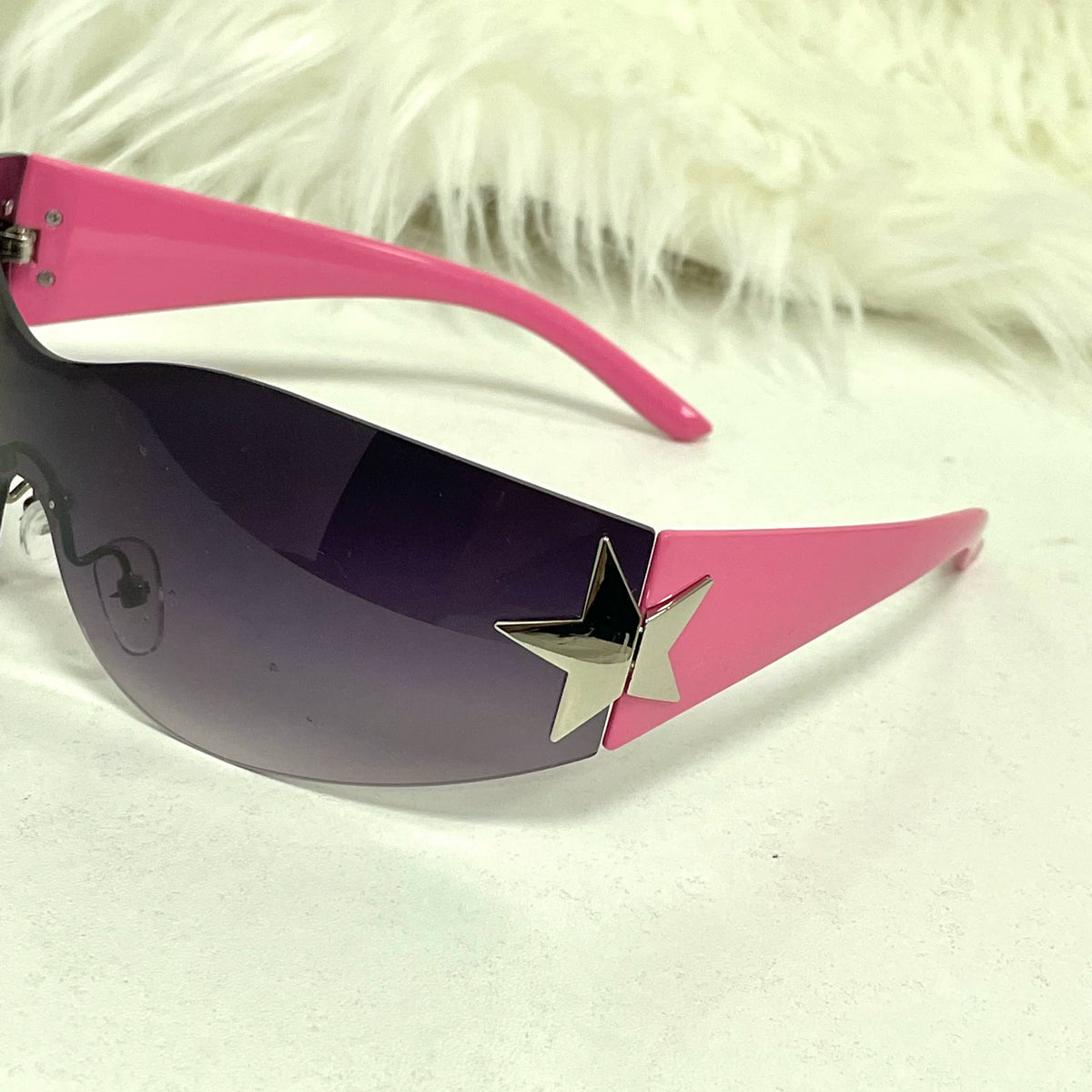 Salty gummy Y2K Retro Rimless Punk Sunglasses