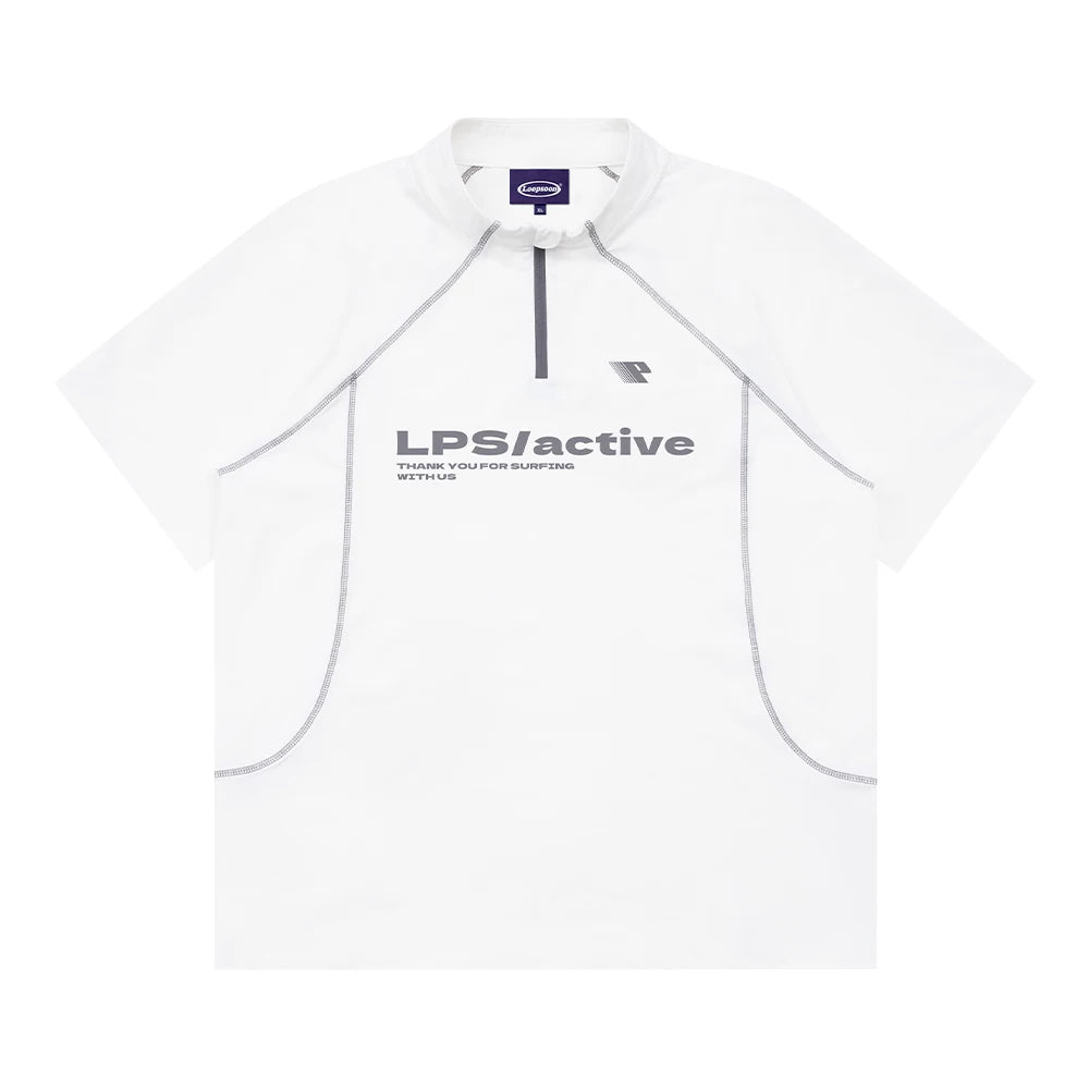 Loopsoon Color-Block Breathable Relaxed Half-Zip Tee