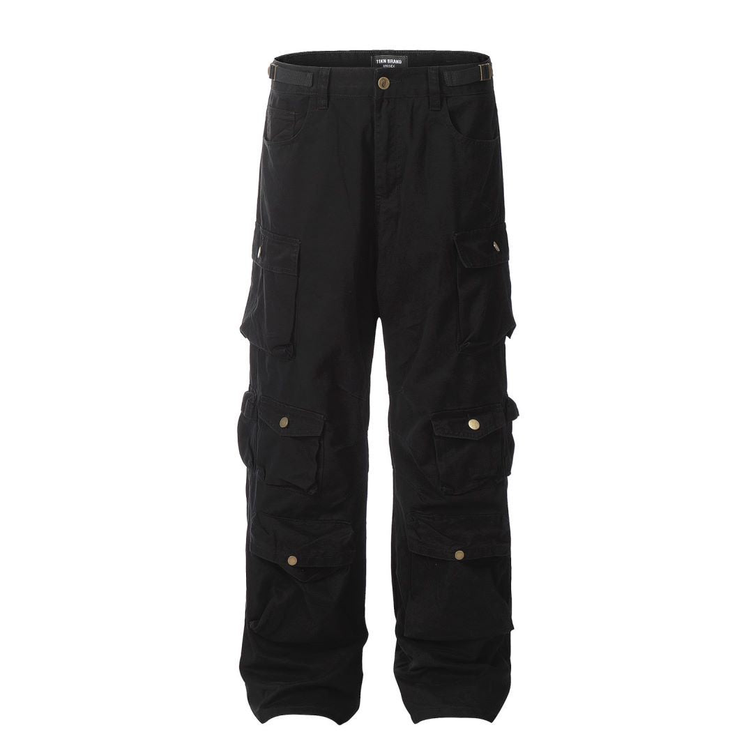 11KN Mid-Rise Wide-Leg Cargo Pants