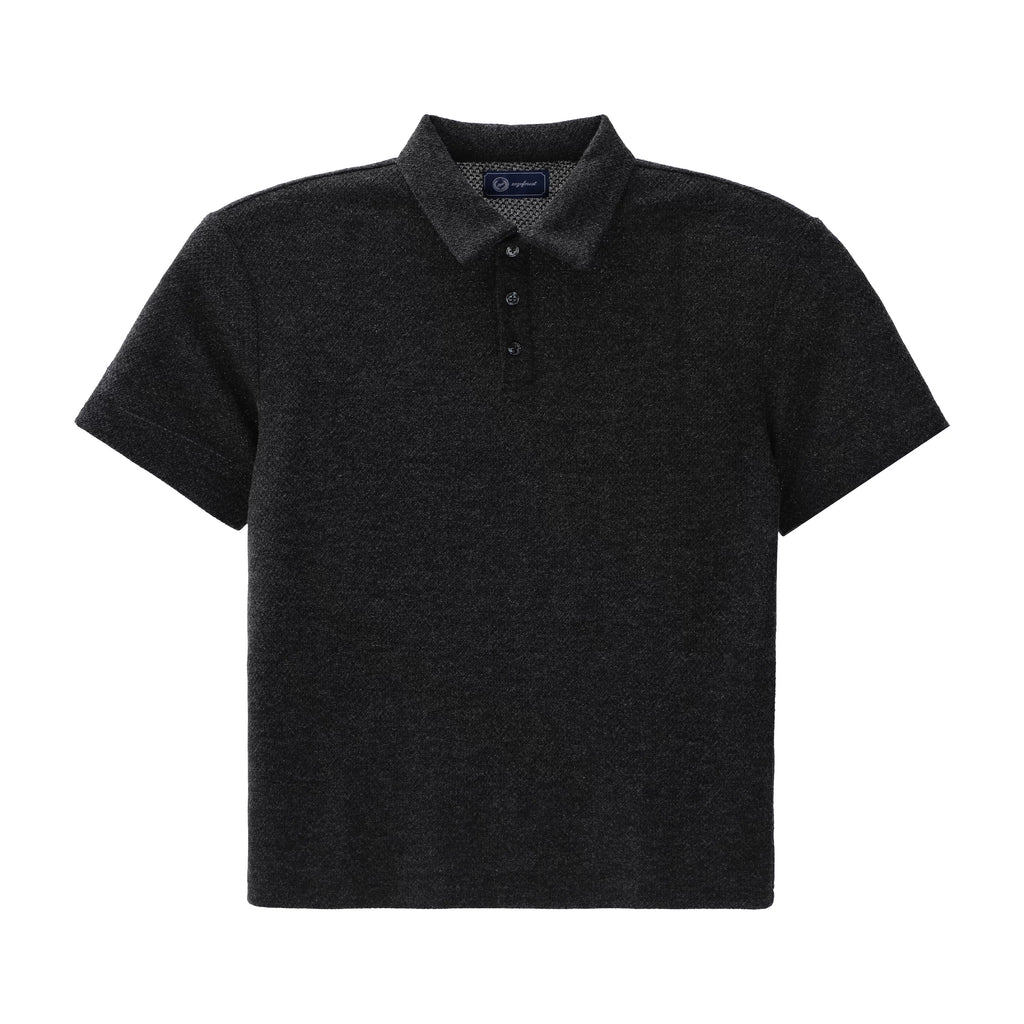 ZOZO FOREST Pineapple Knit Breathable Relaxed Polo