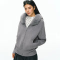 Ariseism Simple Casual Fur Collar Jacket