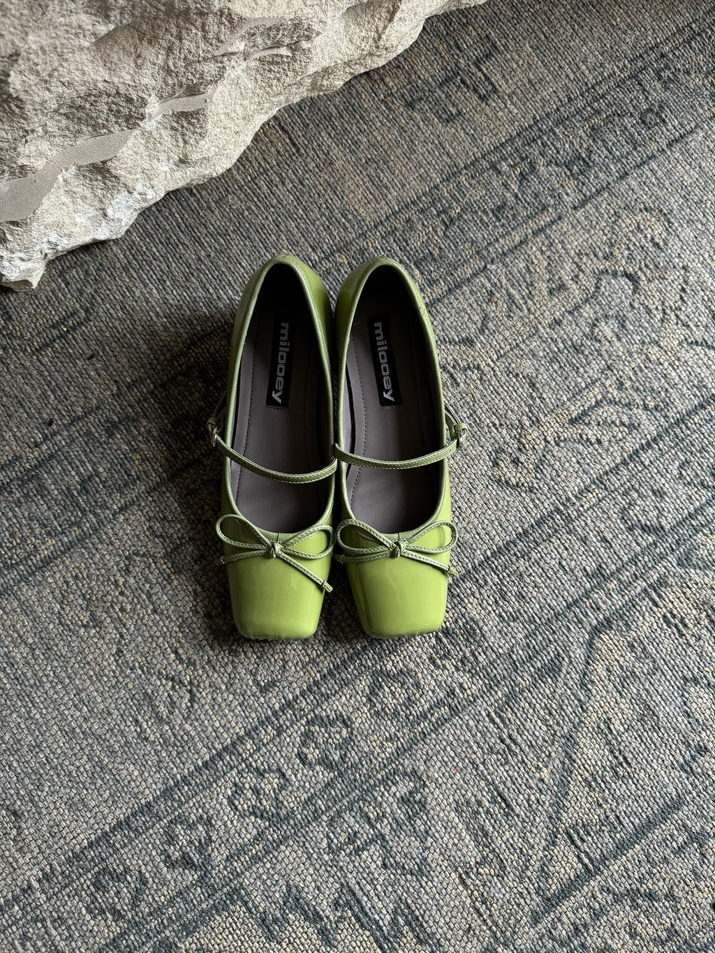 MILOOEY Leather Square-Toe Ankle-Strap Mary Jane