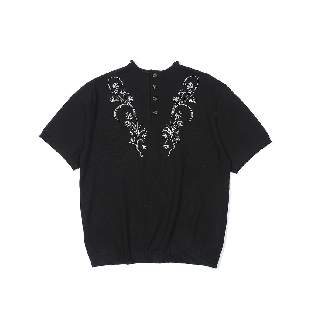 TZ Versatile Flower Embroidery Knitted Tee