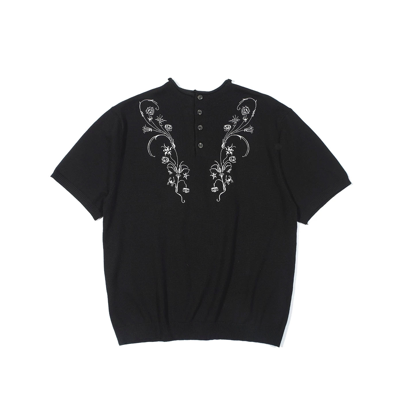 TZ Versatile Flower Embroidery Knitted Tee